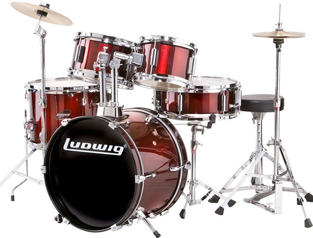 Ludwig Accent Custom Junior Drum Set with Cymbals, Hardware and Seat.