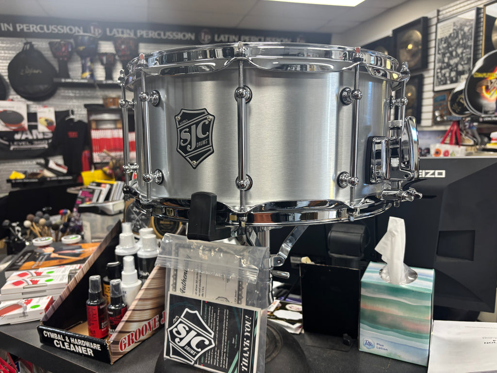 SJC NEW 6 1/2x14 Alpha Brushesd Aluminum snare