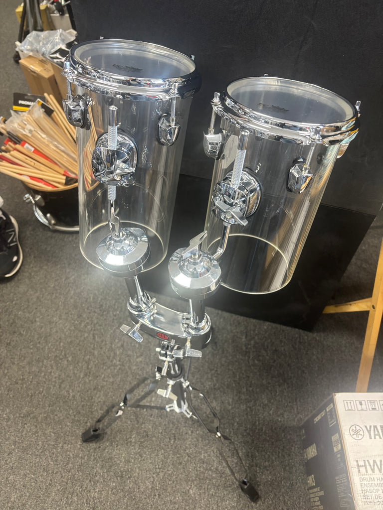 RL Drums Octoban Set 10 and 12 inch/HD stand (CLEAR ACRYLIC)