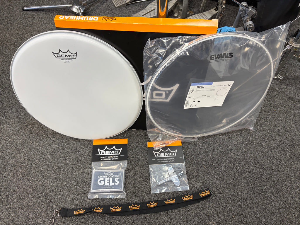 Remo/Evans Combo Snare Pack Top and Bottom free Remo Drum key/dampeners