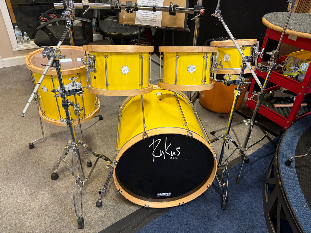 Rukus 5 piece custom drum set/wooden hoops