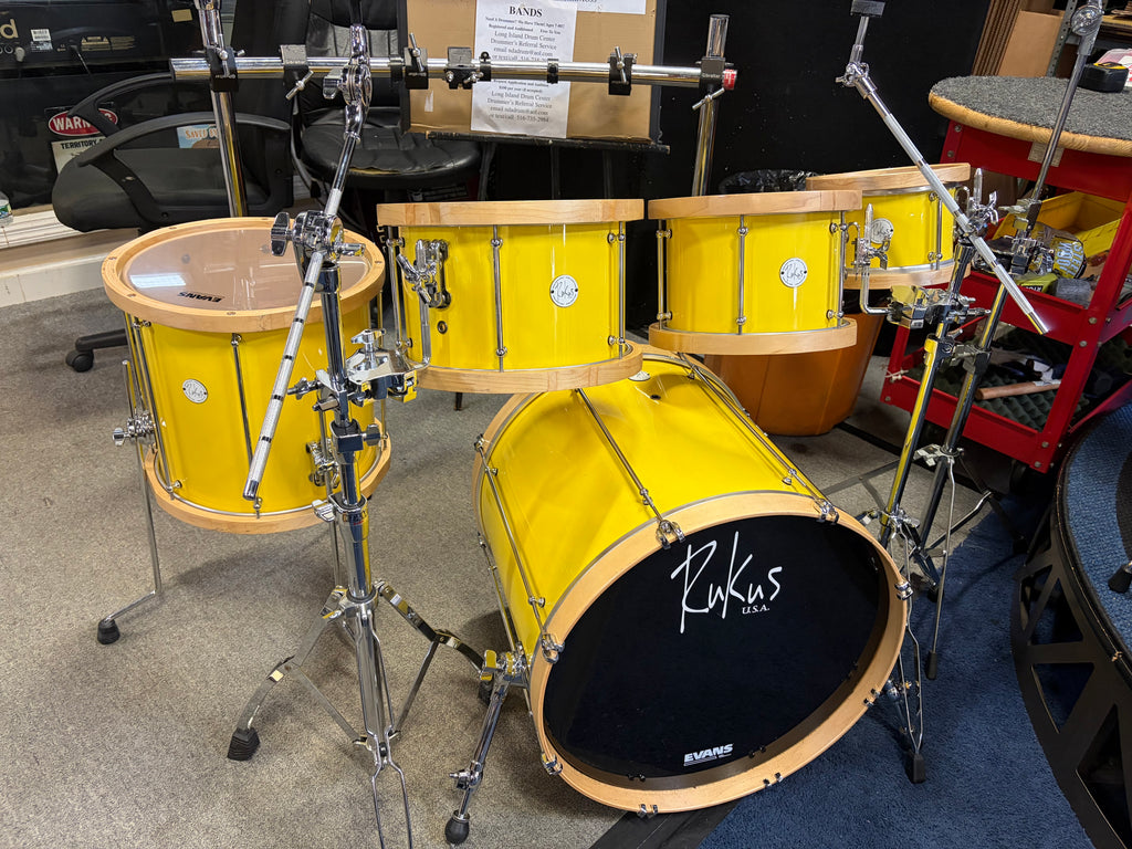 Rukus 5 piece custom drum set/wooden hoops