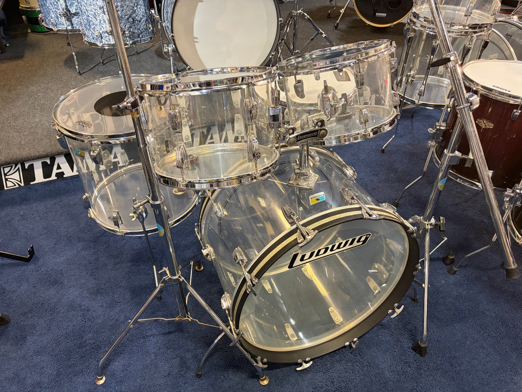 Ludwig Vintage Clear Vistalite 5 piece set/hardware