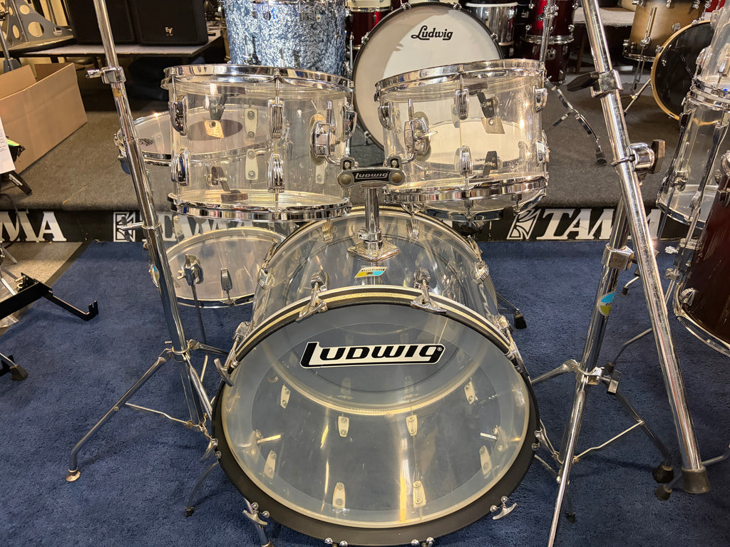 Ludwig Vintage Clear Vistalite 5 piece set/hardware