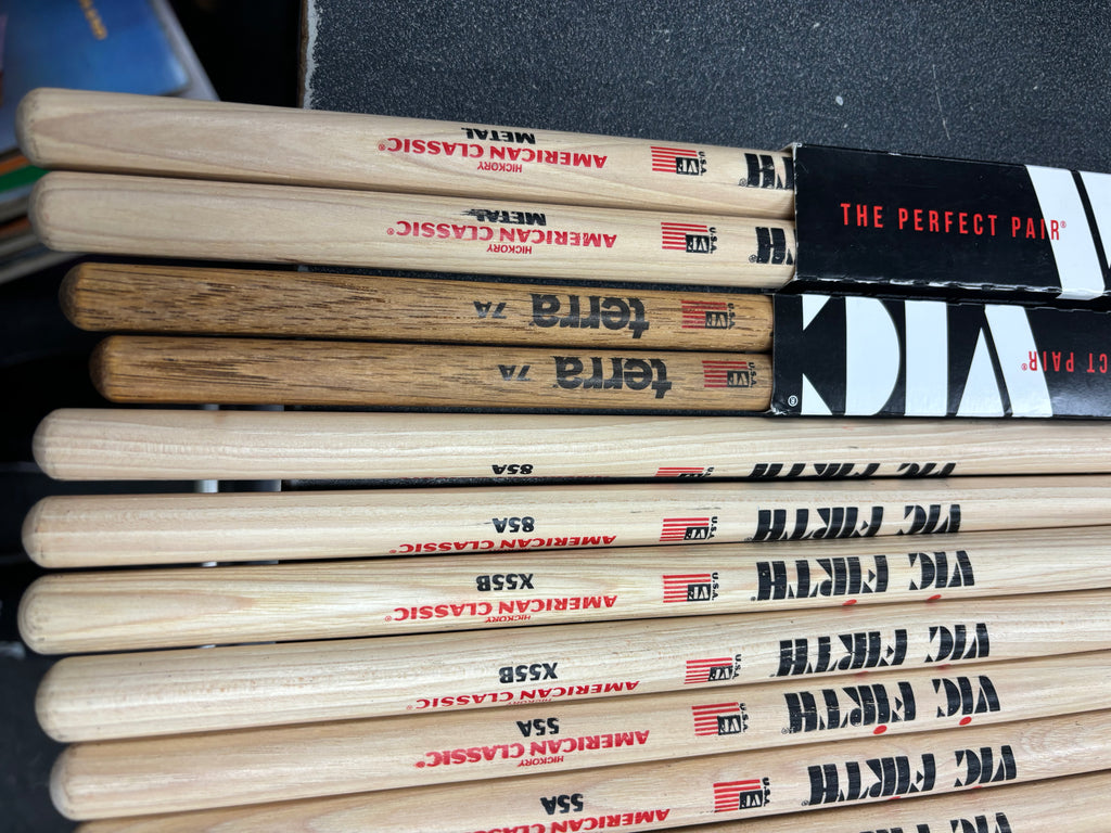 Vic Firth 6 pair assorted reg, and signature