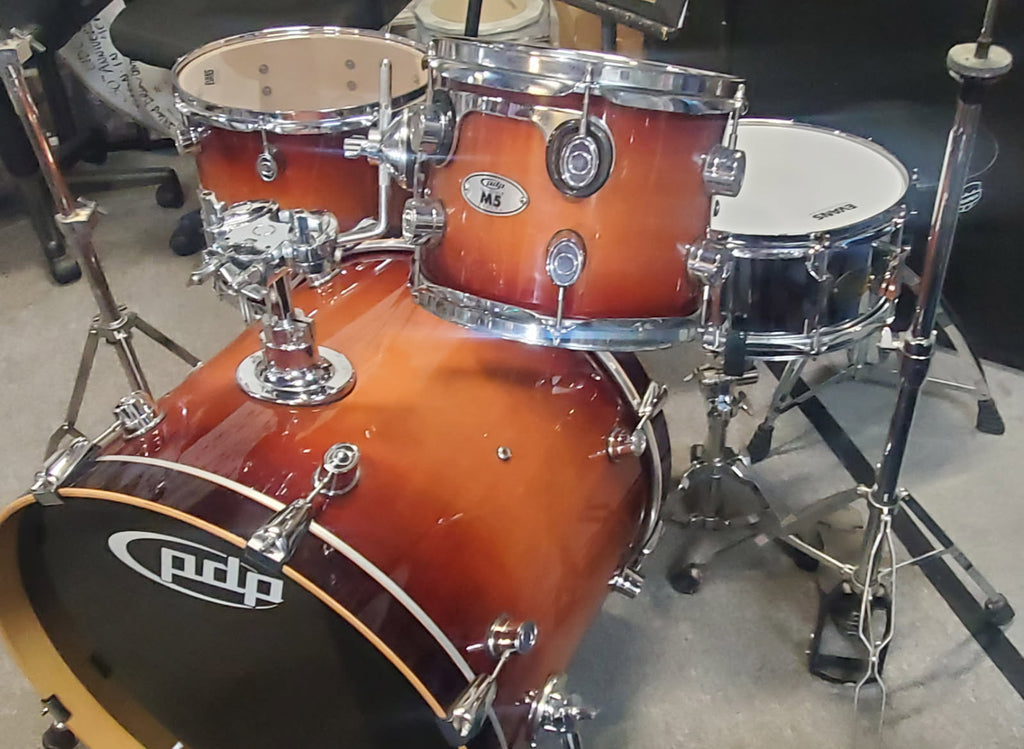 PDP M5 4 piece/Pork Pie Seamless steel snare/hardware