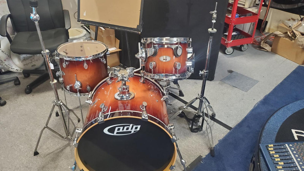 PDP M5 4 piece/Pork Pie Seamless steel snare/hardware