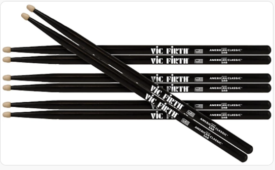 Vic Firth 4 pair special 5A Black wood tip