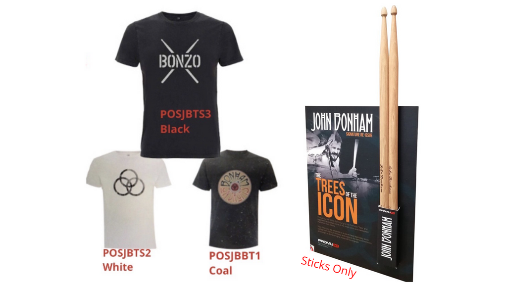 John Bonham T-shirt/Drum Stick Combo Pack