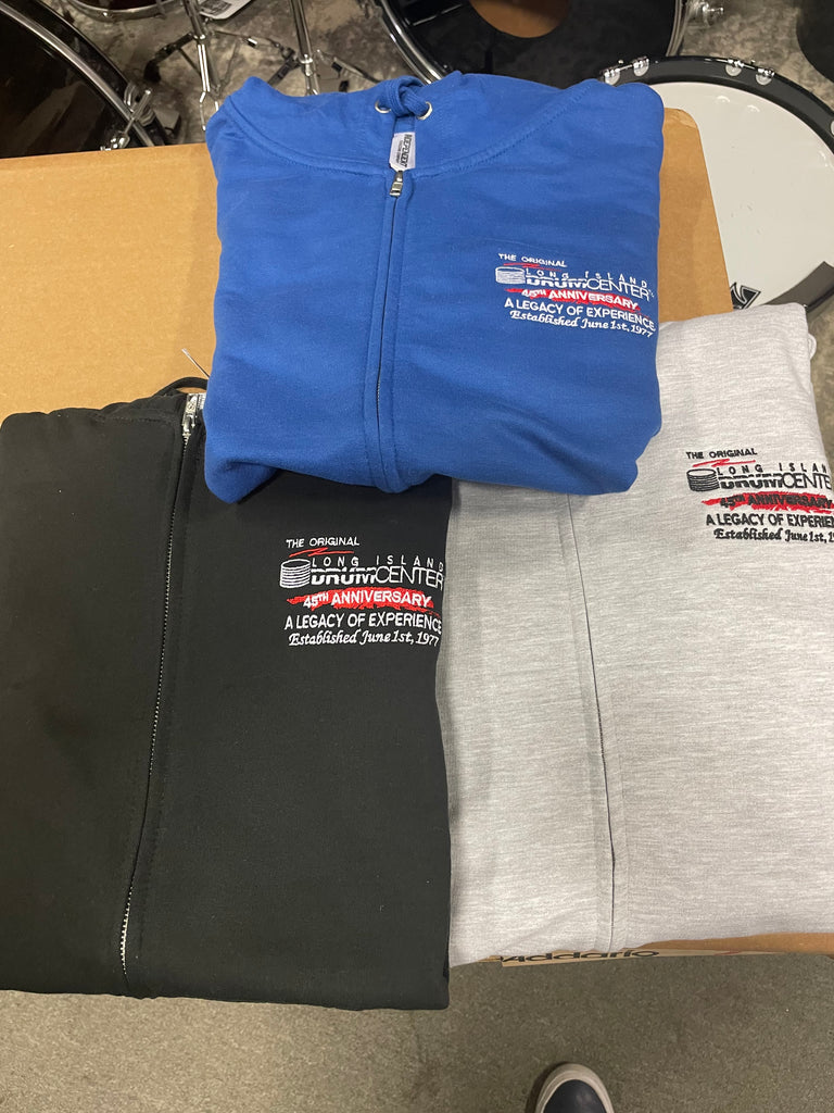 Long Island Drum Center 45th Anniversay Zippered Hoodies