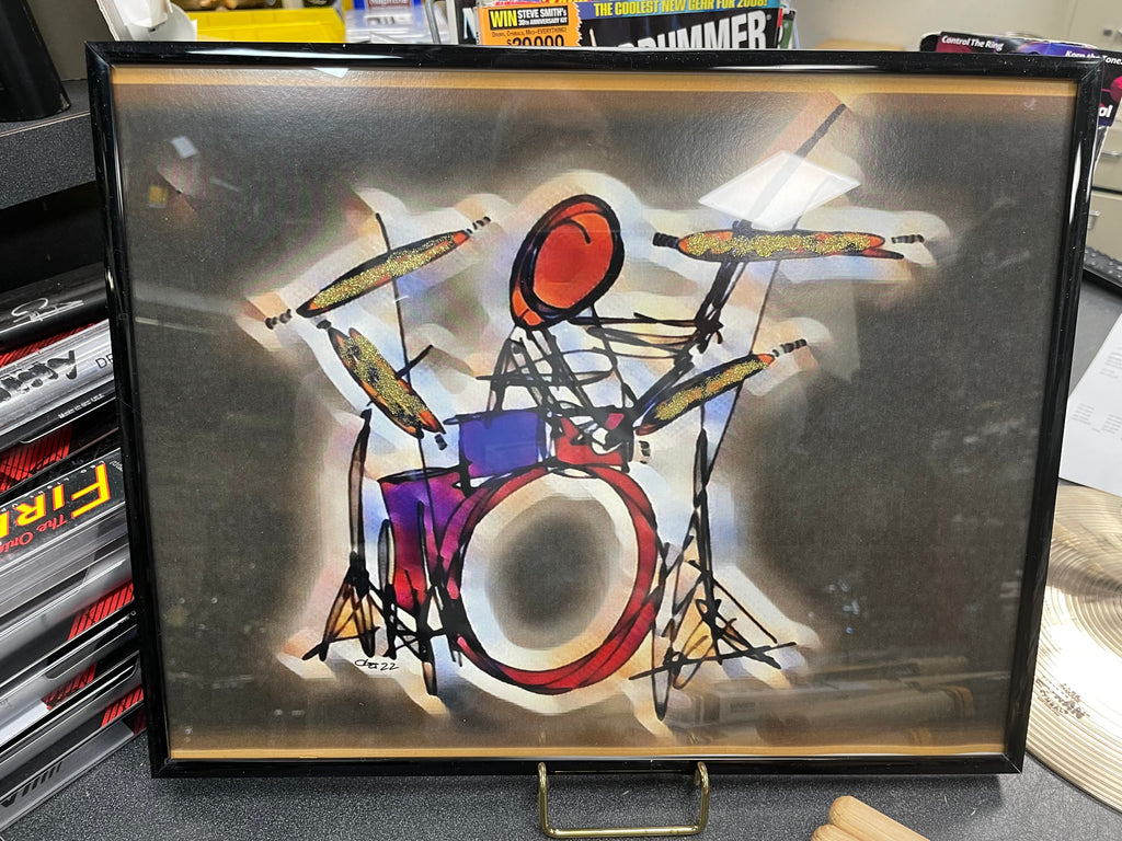 Drum set stick figure custom computerized drawing