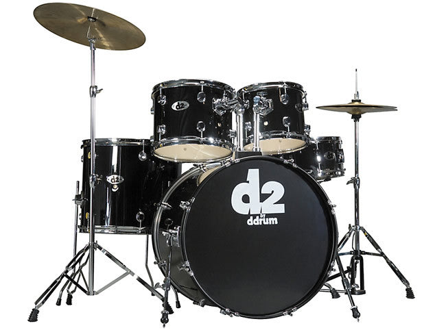 DDrum D2 5pc Beginner Drum Set in Silver, Red or Black Finishes