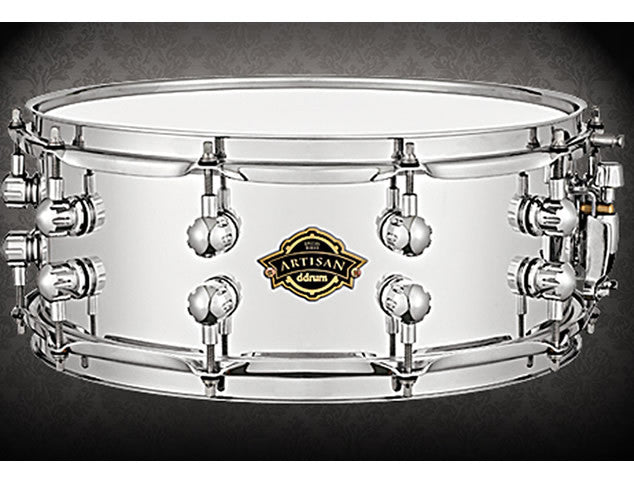 DDRUM Artisan Series 5.5x14 Chrome Over Wood Snare Drum