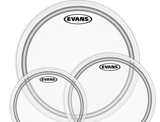 Evans EC2 Drum Head Pack in Clear or Coated. Available in 10,12,14 or 12,13,16