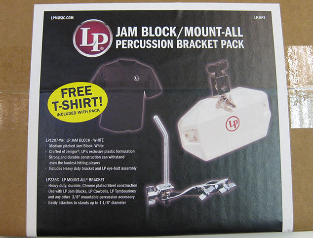 Latin Percussion White Jam Block with Bracket