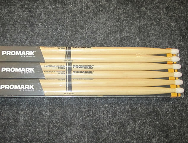 Promark 5B Hickory Wood or nylon 6-pack of Sticks