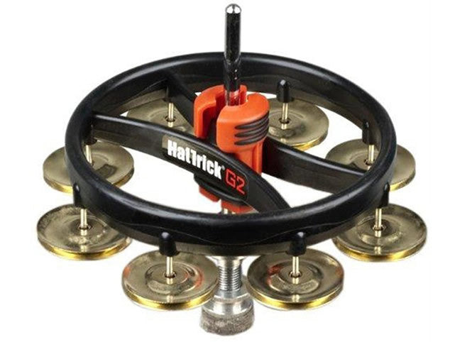 Hat Trick G2 Single Row Hi Hat Tambourine, Nickel or Brass Jingles